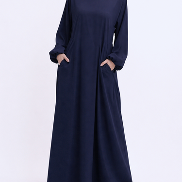 Navy Essential Crepe Abaya