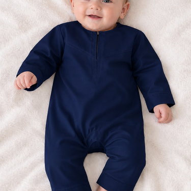 Midnight Navy Baby Romper Omani Cotton Touch