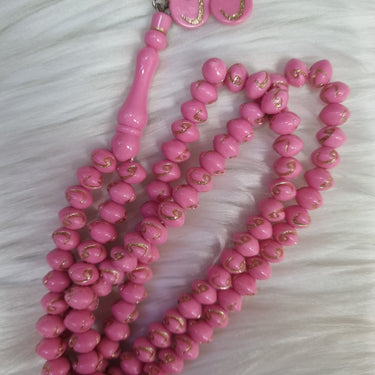 99 Beads Vav Shimmer Tasbih - Pink