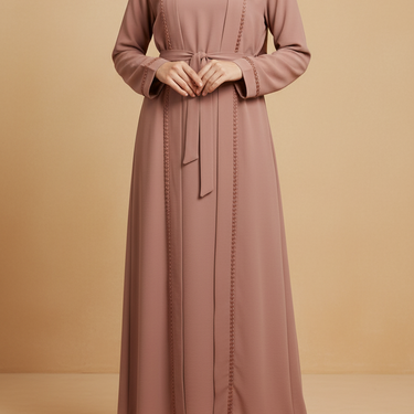Blush Maysa Satin Abaya Set
