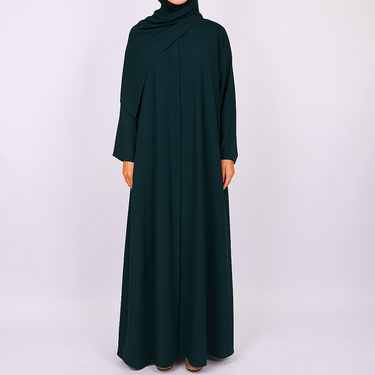Teal Premium Open Abaya with Buttons