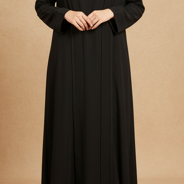 Black Maysa Satin Abaya Set