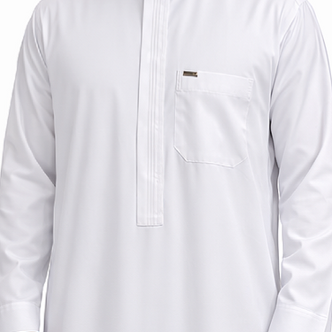 White Signature Placket Detail Thobe