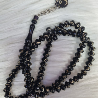 99 Beads Vav Shimmer Tasbih - Black