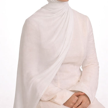 White Double Stitched Modal Hijab
