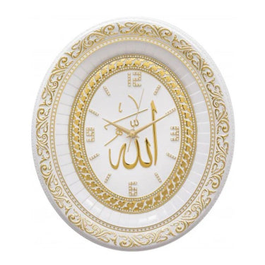 Oval Clock Frame - White/Gold