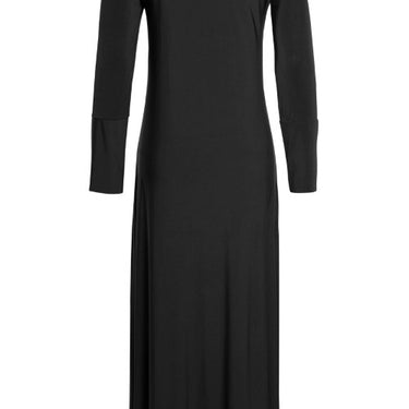 Cuffed Sleeve Jersey Abaya with Pockets - Black