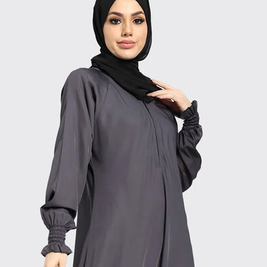 Grey Zip Umbrella Abaya