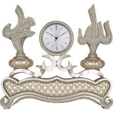Trinket Triple Clock Large Pattern - Silver