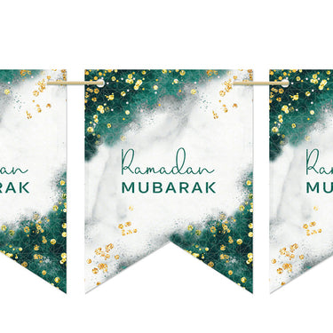Ramadan Mubarak Bunting - Green & Gold