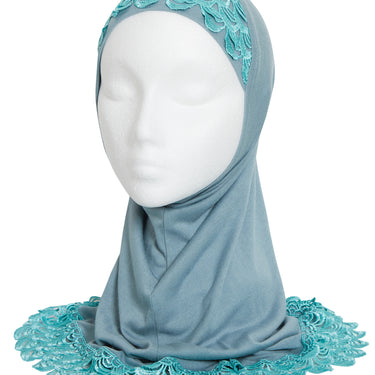 Girls Blue Lace Hijab