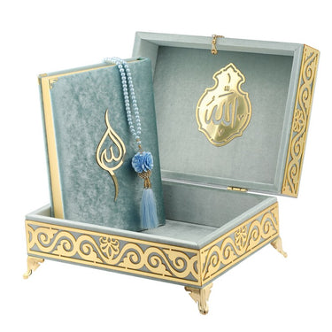 Premium Quran Gift Box Set - Baby Blue
