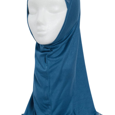 Girls Peacock Blue Lace Hijab