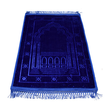Royal Blue Velvet Padded Prayer Mat
